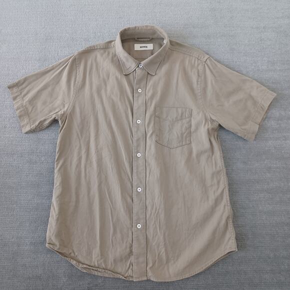 Buck Mason Natural Twill Shirt Mens L Green One Pocket Button Up Casual Relaxed - Picture 1 of 10